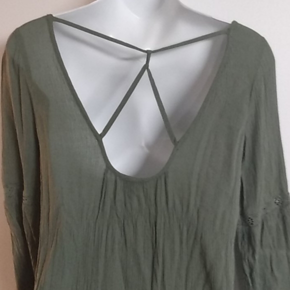 Mini Olive Green Gauze Style Dress Aeropostale - Picture 4 of 14